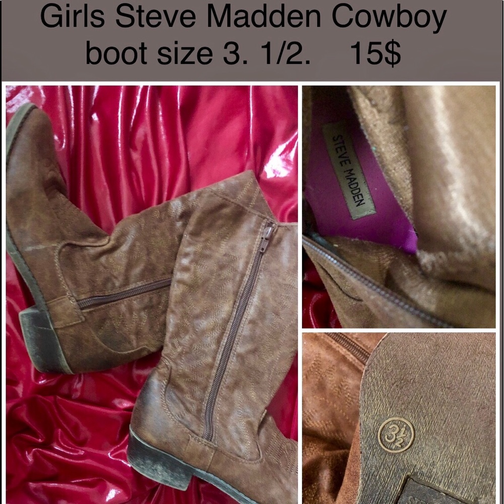 Girls Steve Madden cowboy boot